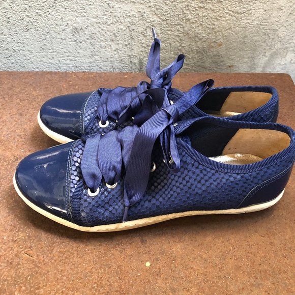 French London Sole Leather Ribbon Sneaker Trainers - Picture 7 of 11